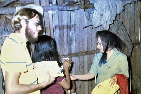 Loren Schulze (left) as Peace Corps volunteer